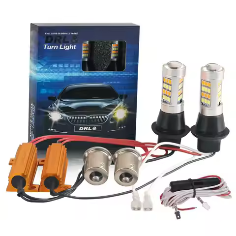 2PCS Canbus No Error 1156 BA15S P21W BAU15S PY21W 7440 W21W T20 2835 42SMD Car DRL Turn Signal Lamp 