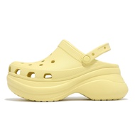 Crocs Hole Shoes Bae Clog Women's Shoes Yellow Retro Crocs Thick-Soled Heightening Casual Shoes Croc