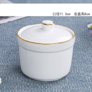 💎QM Fanji（FANJI）Ceramic Slow Cooker with Lid Stew Cup Slow Cooker Liner Phnom Penh Soup Bowl Steaming Bowl Bird's Nest S