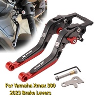 For Yamaha Xmax 300 2023 CNC Motorcycle With Parking Button Clutch Handle Brake Levers 6-speed Adjustable Foldable Accessories