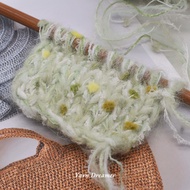 Polka Dots Light Green Yarn Fluffy Yarn for Crochet Knitting Yarn Wool Yarn Chunky Yarn Fuzzy Yarn f