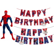 Spider-Man Happy Birthday banner white Red Black blue