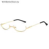 Better Vintage Glasses Metal Frame Half Without Lens Girls Chic Cosplay Party Decoration Lensless Metal Half Frame Glasses With Chain Deal