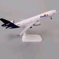 CODE C miniature diecast MD 11 Fedex aircraft, 20 cm long, full iron material with wheels and stand