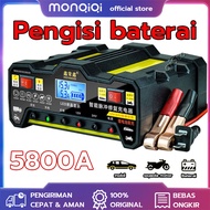 MonQiQi Asli Charger Aki 12V/24V 220W/600W Otomatis Aki Mobil Motor Kapal Truk Automatic Fast Smart 