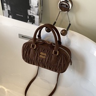 [Ready Stock] Melade Bowling Bag 2025 Flow Leopard Print Handbag All-Match Pleated Shoulder Diagonal