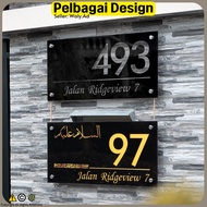 House Number Plate Pelbagai Design | Nombor Rumah No Plat Alamat Acrylic Sign Signage 门牌 Custom Papa