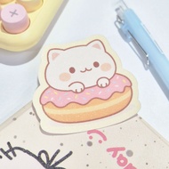 Kawaii Donut Cat Sticker Cute Glitter Sticker Pastel Sticker for Laptop Water Bottle Journal & Plann