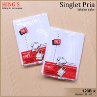 [ 3 pcs ] Singlet Hing's 123B | Hing s Men's Underwear White Striped Singlet | Hings Men's Underwear