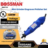 BOSSMAN MINI GRINDER/ENGRAVER/POLISHER SET W/ 210PCS ACCESSORIES - BMG135