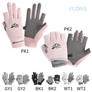 [FDX] Sunscreen Gloves Cycling Driving Fishing Gloves Sports Fitness Gloves Exposed Fingers Ice Silk
