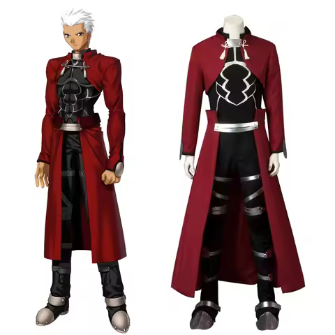 IN STOCK Fate EMIYA Archer Cosplay Costume Red Plain Mystic Code Uniform Outfit