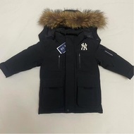 Winter New Style MLB Children's Clothing 2nd Generation NY Mid-Length Thickened Hooded Big Fur Colla