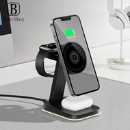 Magnetic 3 In 1 Wireless Charger Stand LED Light for Phone 17 16 15 Samsung S25 S24 S23 Fast Chargin