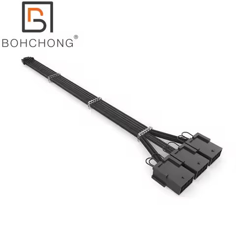 12VHPWR 12V-2x6P to 3pcs PCi-E GPU 8Pin Graphics Video Card 3x8pin PCIE 5.0 Cable RTX 5080 5090 Powe