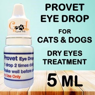(EXP:04/2027) PROVET Eye Drop for Dogs & Cats -5 ml (Dry Eyes Treatment) | Ubat Titis untuk mata ker
