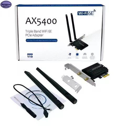 New AX5400 5400Mbps Tri-Band WiFi 6E PCIe NIC Card Intel AX210 Wireless WiFi 6 Adapter 2.4G/5G/6Ghz 