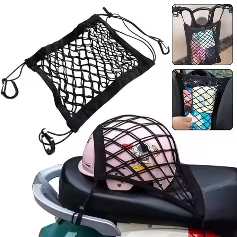 Motorcycle Cargo Net Elastic Double-layer Car Seat Bag Belt Storage Helmet Bounce Luggage Storage Ne