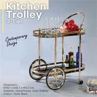 KITCHEN CART /GOLD KICHEN TROLLEY/BAR ROLLING SERVING CART/TEA TROLLEY/HOTEL TROLLEY/DINING CAR/BAR CART/GOLD CART