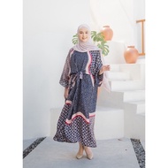 Baju Batik Wanita Dress Kaftan Terusan Batik Kondangan Pesta Hijab