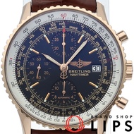 百年靈老款Navitimer計時碼錶41日本限量版，全球限量100枚，R13323/R132B46WBA，18K玫瑰金/皮錶帶，男士腕錶，黑色，拋光，成色極佳[二手]