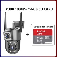 V380 กล้องวงจรปิด IP 1080P HD กล้องเครือข่ายไร้สายด้วยเสียง 360 องศาการติดตามแบบหมุนได้