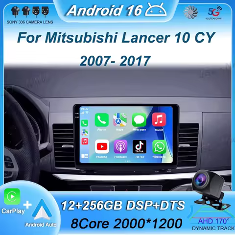 Android 16 Car Radio For Mitsubishi Lancer 10 CY 2007 - 2017 Multimedia Video Player 2 din WIFI+4G N