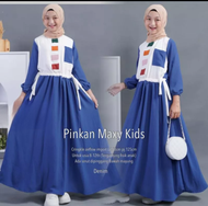 pinkan dress kids gamis anak remaja terbaru baju muslimah anak tanggung 10-16th bahan crinkle airflo