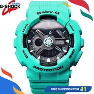 GA Baby-G BA111 Wrist Watch Women Sport Watches BA-111-3A Green Watch strap accessories M143