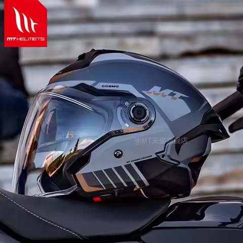 Original Spain MT COSMO SV Motorcycle Helmet ECE DOT Certification Half Helmet Men Capacete Cascos P