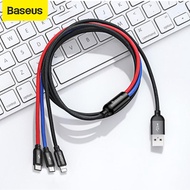 Baseus 3 Trong 1 Cáp cho iPhone USB 14 13 Pro X 8 7 Cộng Với Nhanh Chóng Cáp Sạc Micro loại USB C 4
