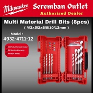 Milwaukee Drill Bit Set / 4932-4711-12 / 8 PCS Multi Material Drill Bits Set 4932-4711-12