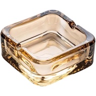 Ash Tray for Cigarettes, Square Crystal Glass Ashtray for Smokers, Classic Design Cigar Ashtrays Per