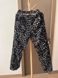 X-girl pants 黑白豹紋燈芯絨褲