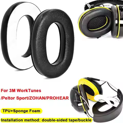 1 pair Replacement Headphone Ear Pads TPU Sponge Foam Silicone Earphone Cushions for 3M WorkTunes/Pe