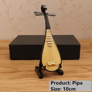 FHJIK Guzheng Pipa จำลองพร้อมขาตั้งและเคสมินิเครื่องประดับเครื่องดนตรีขนาดเล็กของขวัญแบบดั้งเดิมจีน 