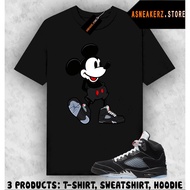 Shirt To Match AJ 5 OG Black Metallic Reimagined Sneaker Tee Sneakerhead M Mouse