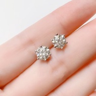 1克拉 莫桑石 六爪 純銀耳環 鑽石光芒 火光璀璨