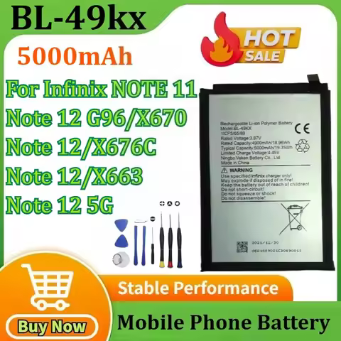 BL-49KX 5000mAh Battery For Infinix NOTE 11/Note 12/X663 /Note 12 G96/X670 /Note 12/X676C /Note 12 5