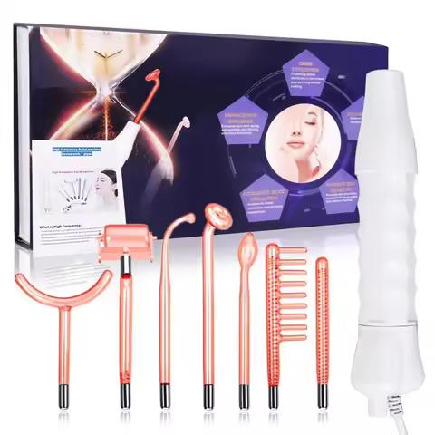 7 IN 1 Facial Beauty Machine High Frequency Electrotherapy Wand Neon Argon Wands Remove wrinkles Inf