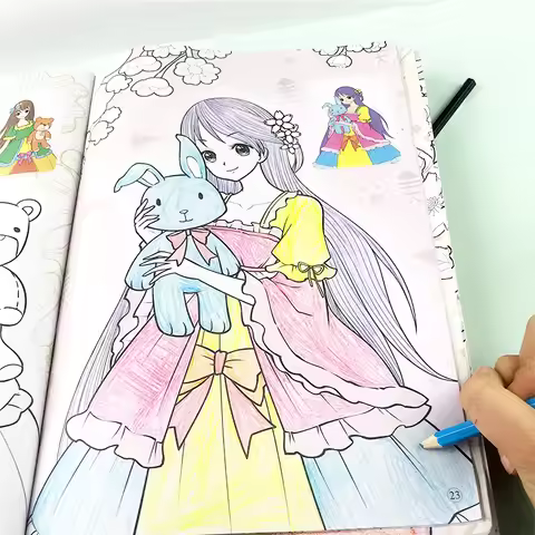 Princess Coloring Book Children's Preschool Early Education Art Enlightenment Coloring Book Comic Co