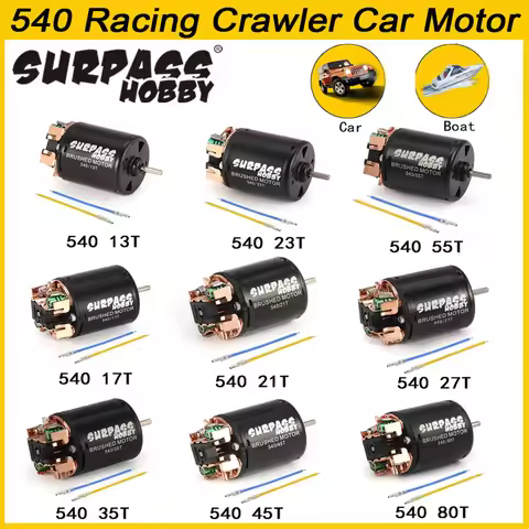 Surpass Hobby 540 80T 13T 17T 21T 27T 35T 45T 55T Brushed Motor for 1/10 RC Crawler Car Axial SCX10 