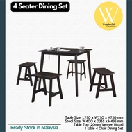 (20mm Thickness Table Top) Wonderful GIA DINING SET TABLE WITH 4 STOOL MEJA SET KOPITIAM  FOR CAFE O