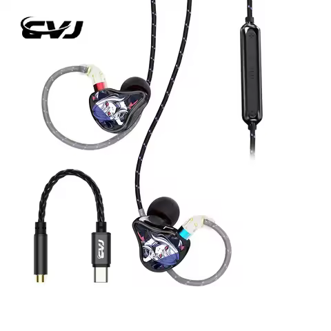 CVJ Vivian+CT3 In-Ear Monitor Earphones 10mm Dynamic Driver HiFi Quality IEM 3.5mm To Type-C Detacha