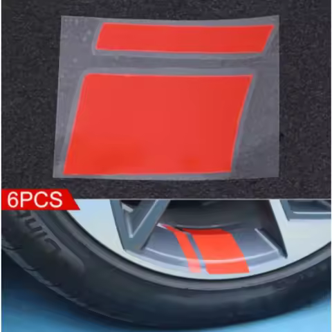 6pcs Car Sticker Reflective Car Wheel Rim Vinyl Warning Stickers Hash Mark Stripe Racing Wheel Hub D
