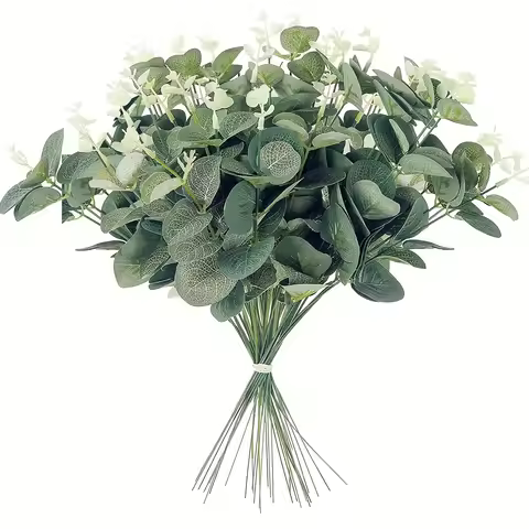 7/14Pcs Eucalyptus Leaves Artificial Plant Bouquet For Home Room Decor Garden Wedding Decoration Cra