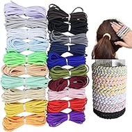 Colored Flat Elastic Bands 1/8 inch Double-Side Elastic Rope Soft Elastic Knit Heavy Stretchy Cord f