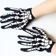 Short Halloween Gloves Skeleton Performance
