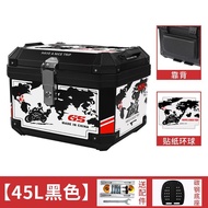 GSBMotorcycle Tail Box Electric Battery Motorcycle Trunk45Large Capacity Toolbox with Backrest Quick Release Storage Box