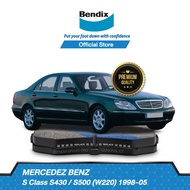 Bendix ผ้าเบรค BENZ (W220) S430 / S500 (ปี 1998-05) ดิสเบรคหน้า+ดิสเบรคหลัง (DB1453DB1458)